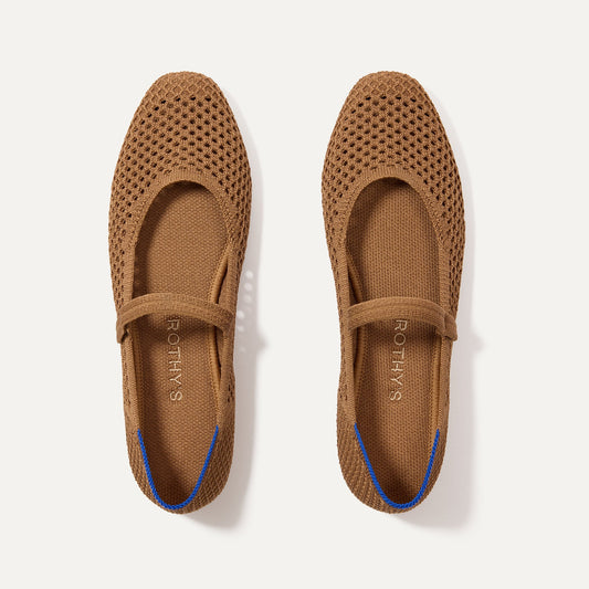 The Square Mary Jane in Pecan Mesh | Rothys Women