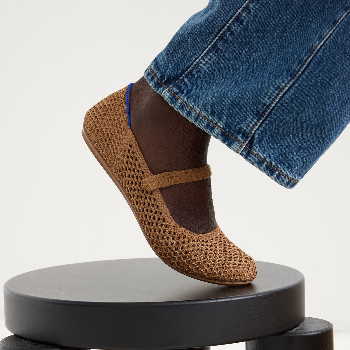 The Square Mary Jane in Pecan Mesh | Rothys Women