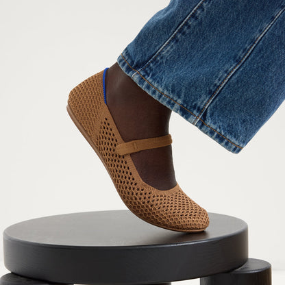 The Square Mary Jane in Pecan Mesh | Rothys Women