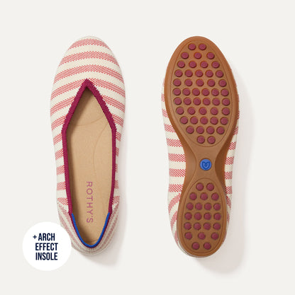 The Daily Flat in Coral Cabana Stripe | Rothys Women|Men