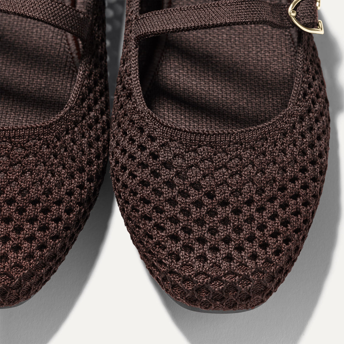 The Double Buckle Mary Jane in Chocolate Mesh | Rothys Women