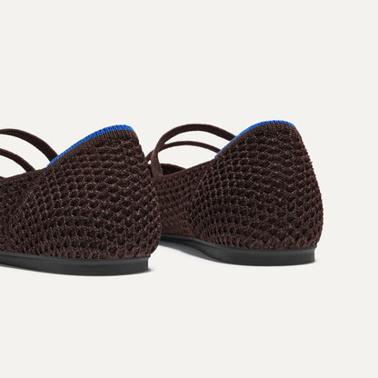 The Double Buckle Mary Jane in Chocolate Mesh | Rothys Women