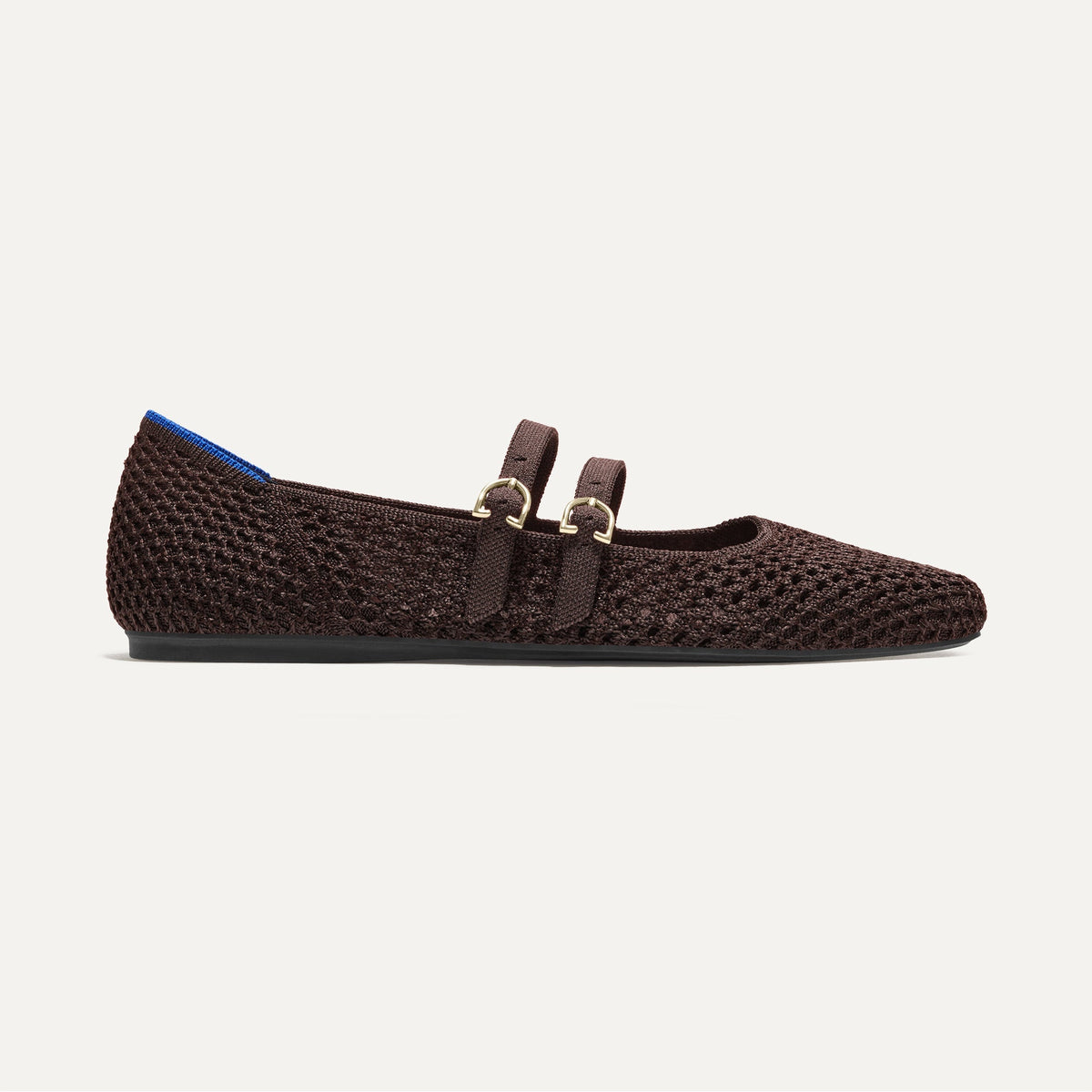 The Double Buckle Mary Jane in Chocolate Mesh | Rothys Women