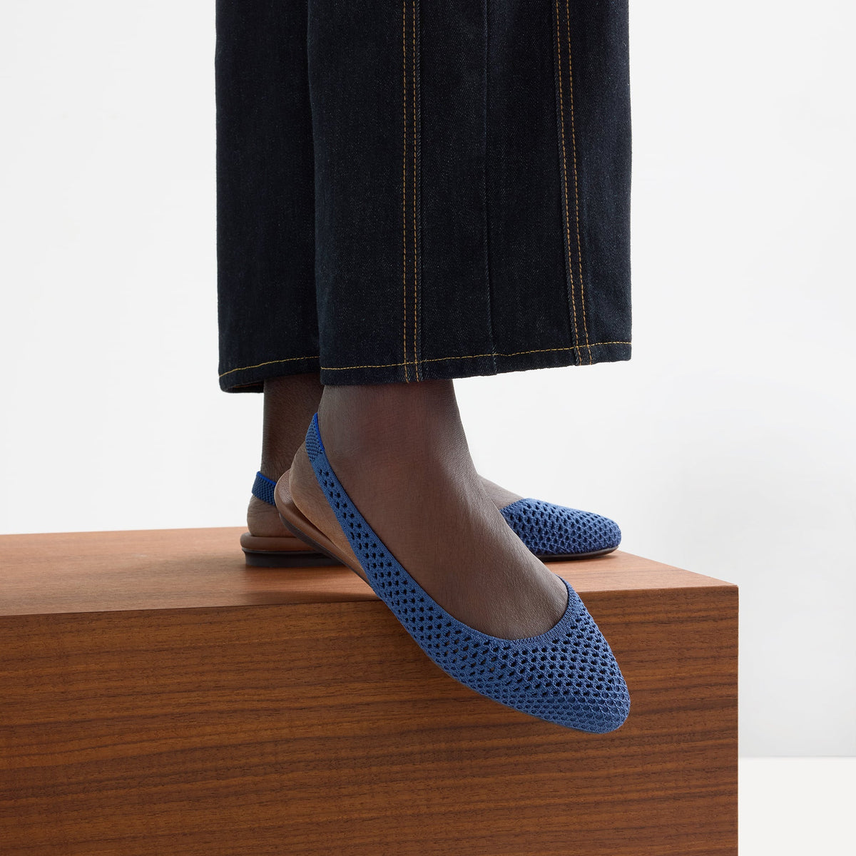 The Almond Slingback in Deep Sea Mesh | Rothys Women