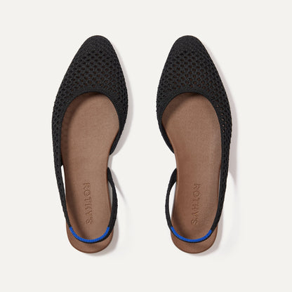 The Almond Slingback in Black Mesh | Rothys Women