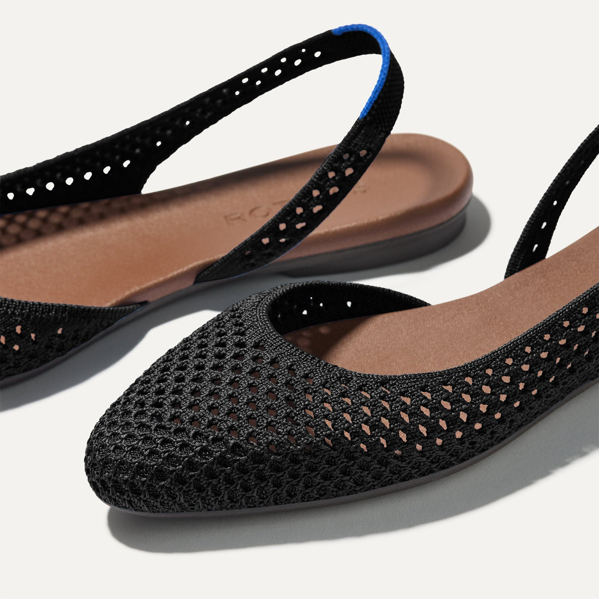 The Almond Slingback in Black Mesh | Rothys Women