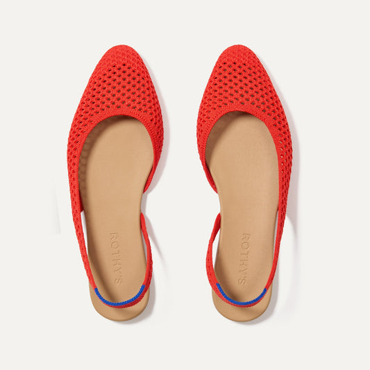 The Almond Slingback in Poppy Mesh | Rothys Women