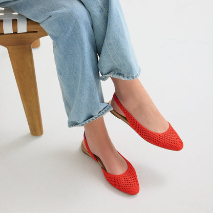 The Almond Slingback in Poppy Mesh | Rothys Women