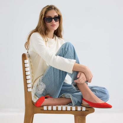 The Almond Slingback in Poppy Mesh | Rothys Women