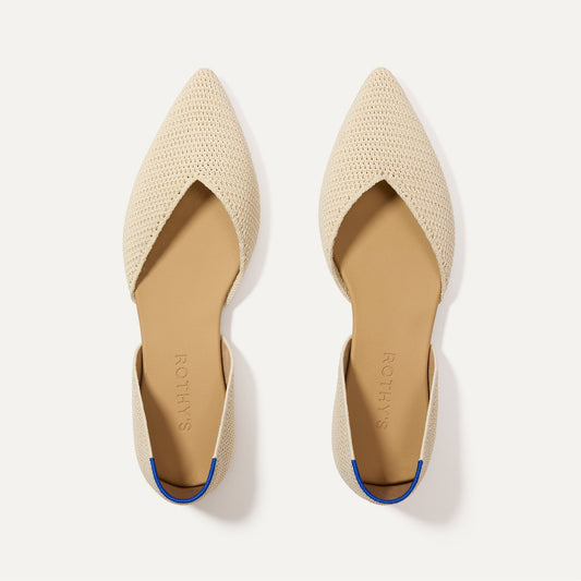 The D'Orsay Point in Conch Raffia-Knit | Rothys Women