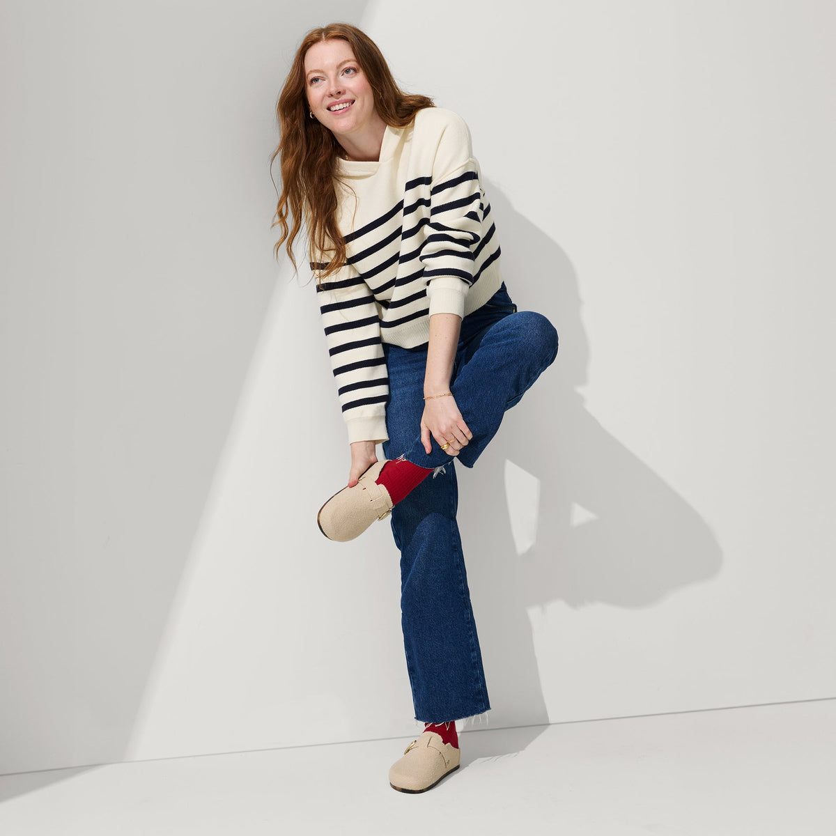 The Buckle Clog in Honeybun Bouclé | Rothys Women