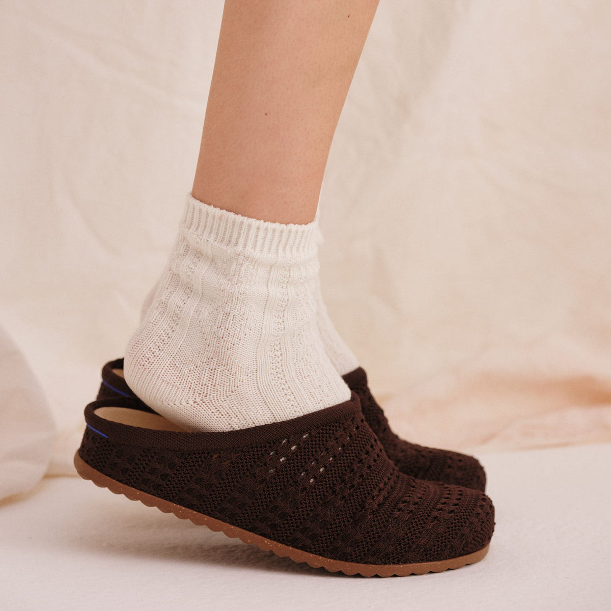 The Casual Clog in Chocolate Crochet | Rothys Women