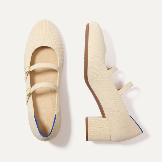 The Double Buckle Mary Jane Heel in Conch | Rothys Women
