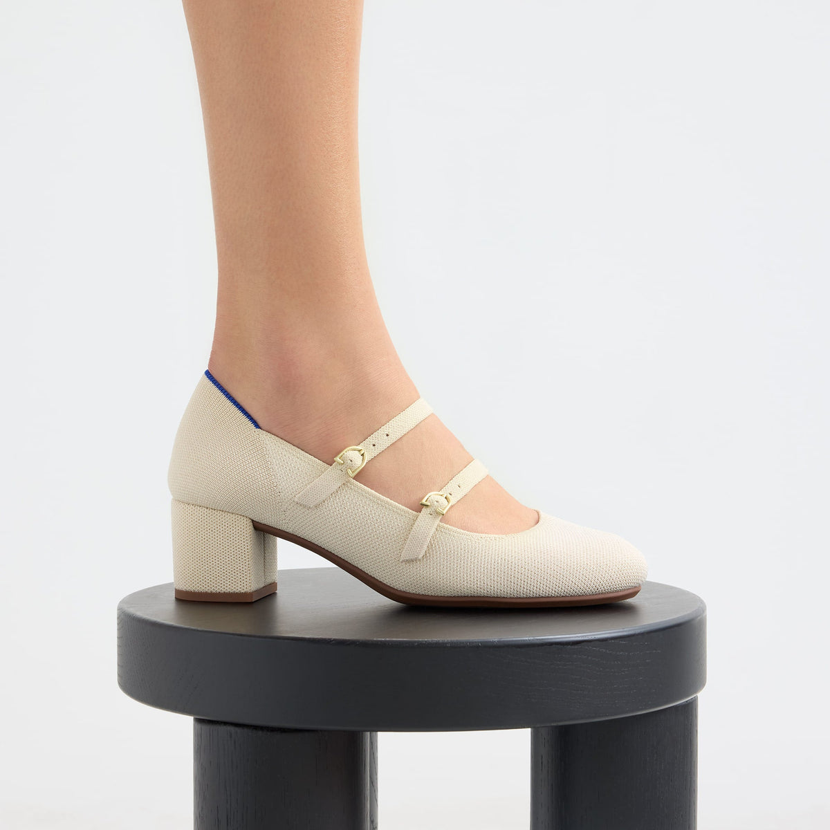 The Double Buckle Mary Jane Heel in Conch | Rothys Women