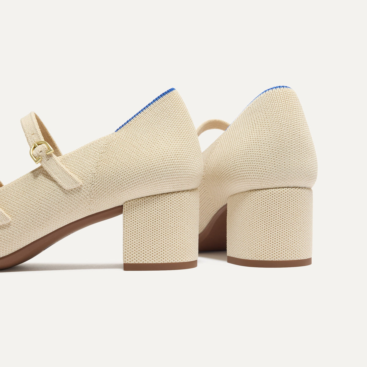 The Double Buckle Mary Jane Heel in Conch | Rothys Women