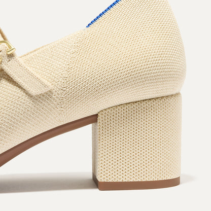 The Double Buckle Mary Jane Heel in Conch | Rothys Women