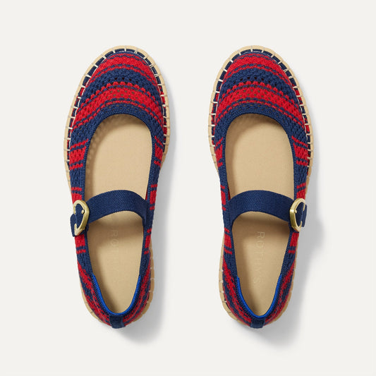 The Espadrille Mary Jane in Cherry Tide | Rothys Women