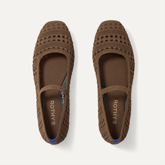 The Max Square Mary Jane in Cinnamon Crochet | Rothys Women