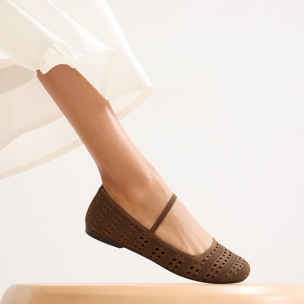 The Max Square Mary Jane in Cinnamon Crochet | Rothys Women