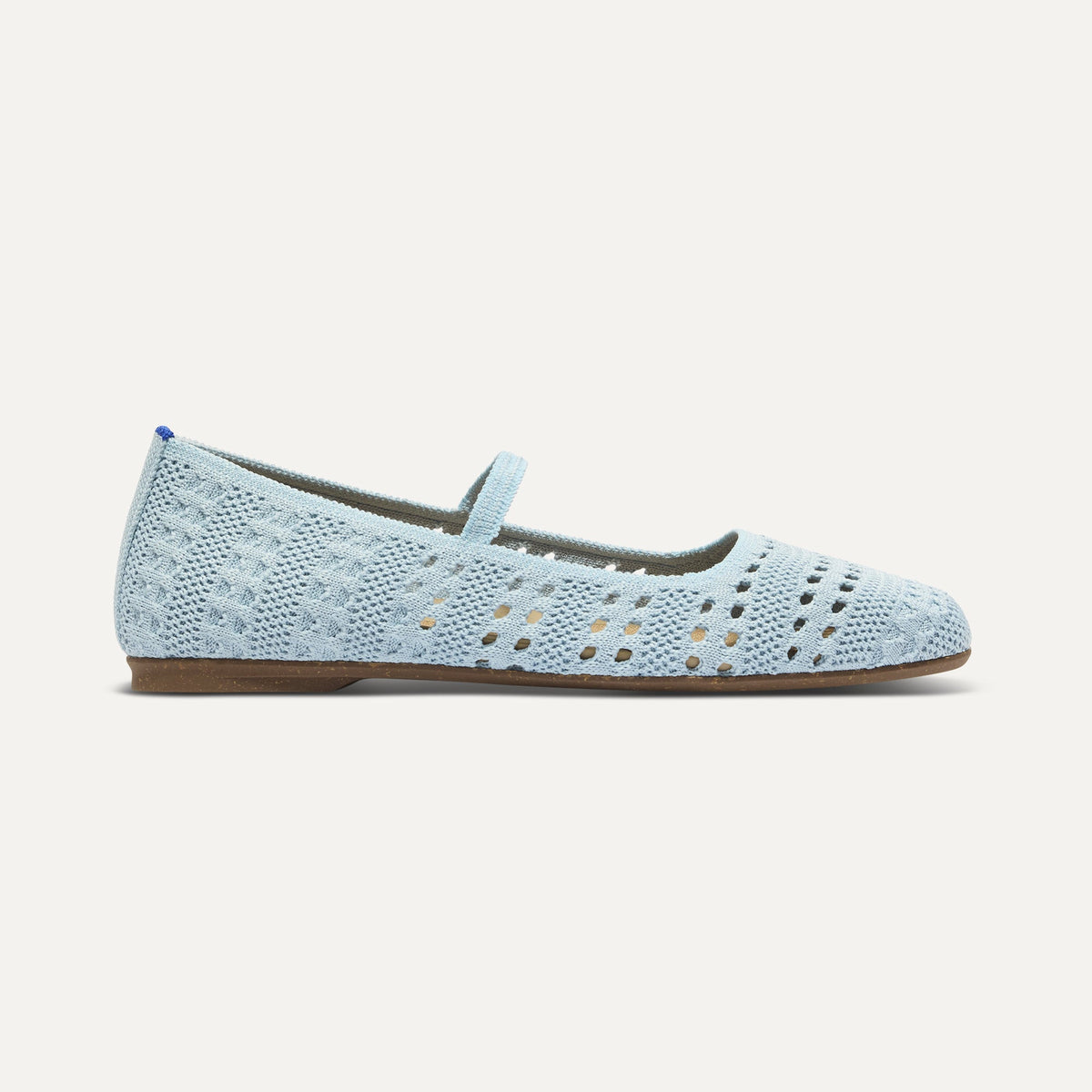 The Max Square Mary Jane in Powder Blue Crochet | Rothys Women