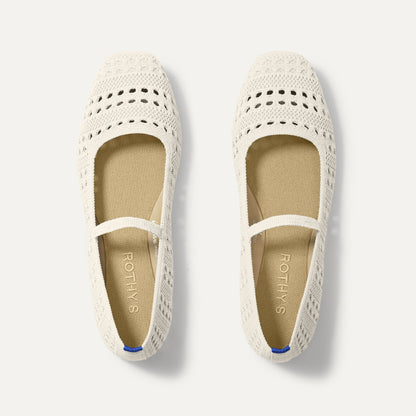 The Max Square Mary Jane in Sandy Crochet | Rothys Women