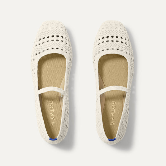 The Max Square Mary Jane in Sandy Crochet | Rothys Women