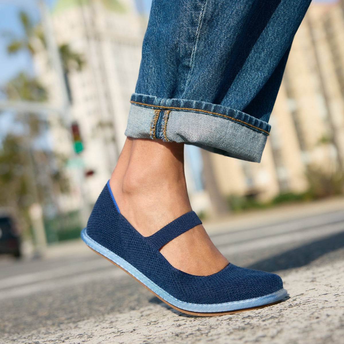 Women's ReVelvet™ Cruiser Mary Jane in ReVelvet™ Navy | Rothys Women|Men