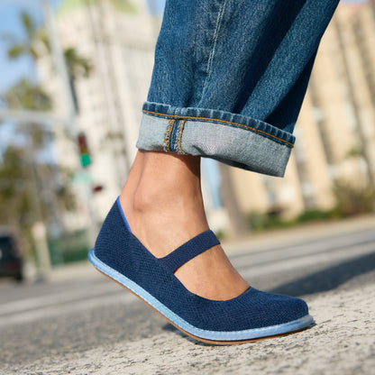 Women's ReVelvet™ Cruiser Mary Jane in ReVelvet™ Navy | Rothys Women|Men