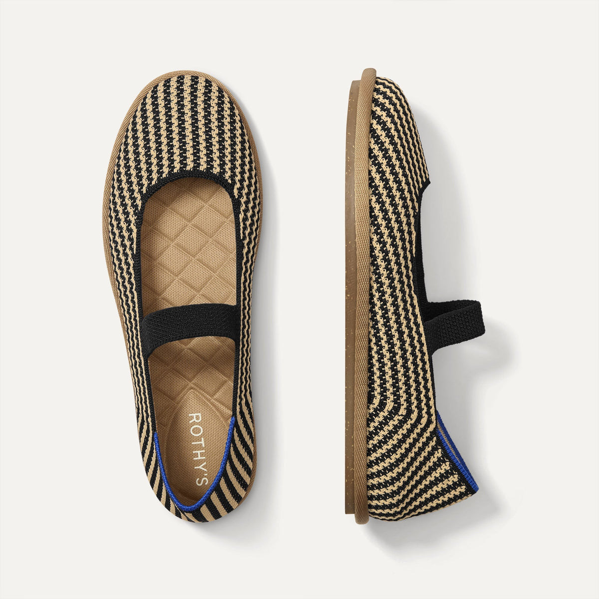 Women's Cruiser Mary Jane in Toffee Stripe | Rothys Women|Men