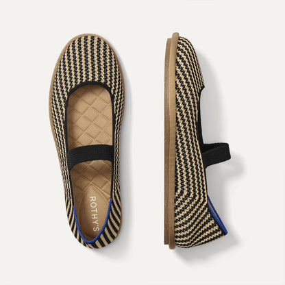 Women's Cruiser Mary Jane in Toffee Stripe | Rothys Women|Men
