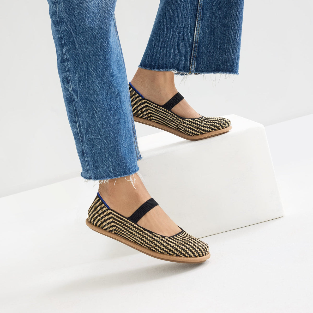 Women's Cruiser Mary Jane in Toffee Stripe | Rothys Women|Men