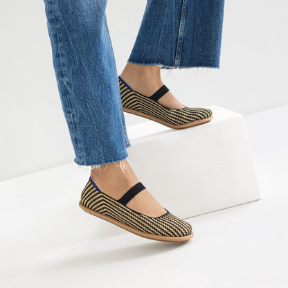 Women's Cruiser Mary Jane in Toffee Stripe | Rothys Women|Men