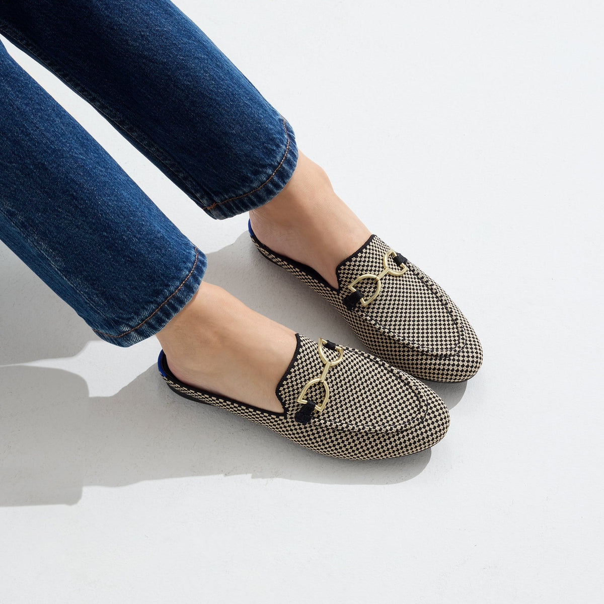 The Double Bit Loafer Mule in Classic Micro Check | Rothys Women