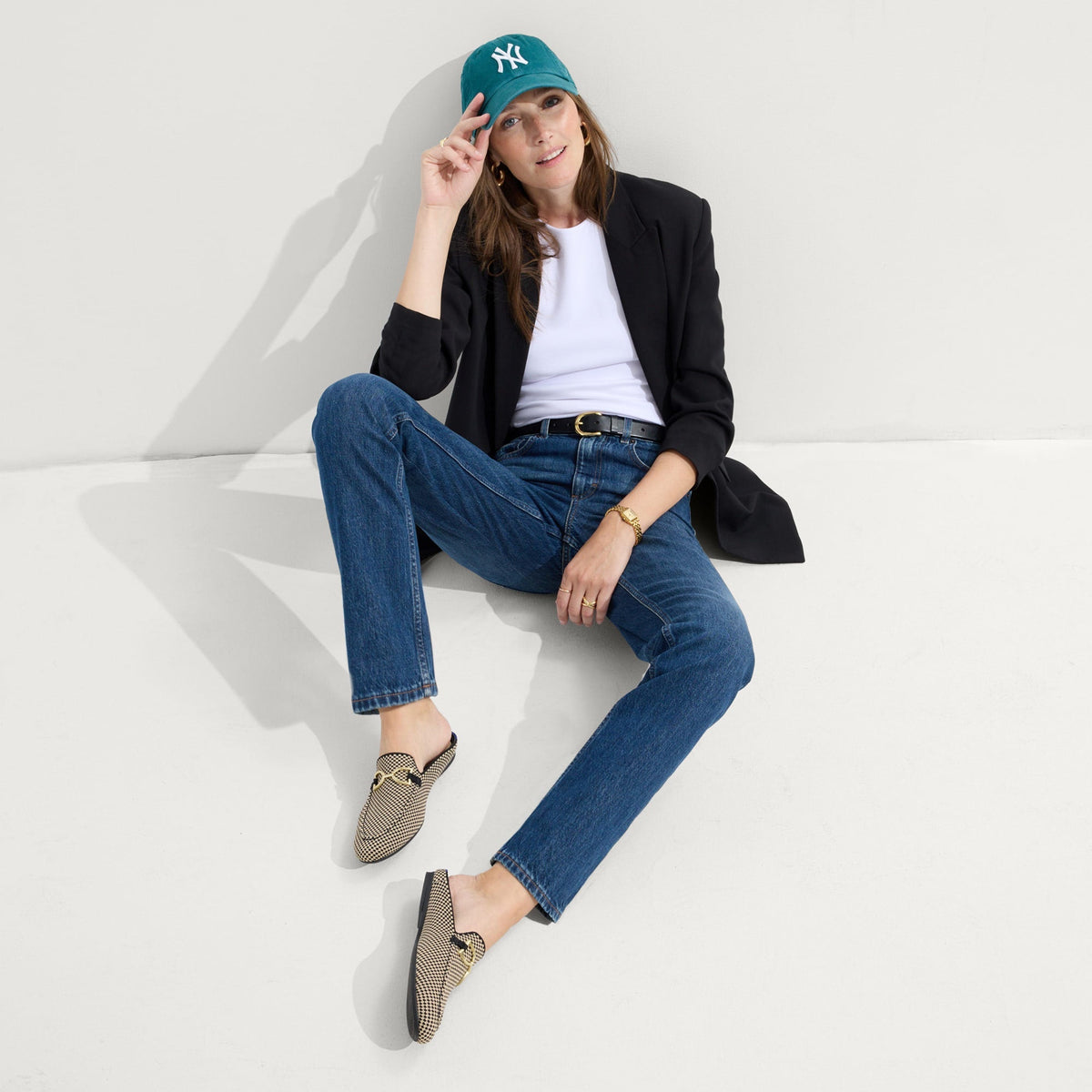 The Double Bit Loafer Mule in Classic Micro Check | Rothys Women