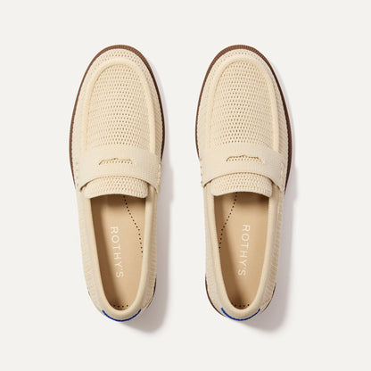 The Penny Loafer in Conch Raffia-Knit for Women | Rothys Women