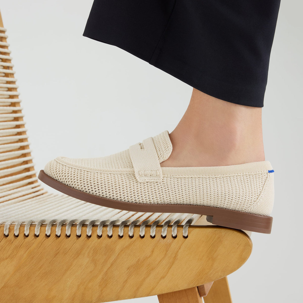 The Penny Loafer in Conch Raffia-Knit for Women | Rothys Women