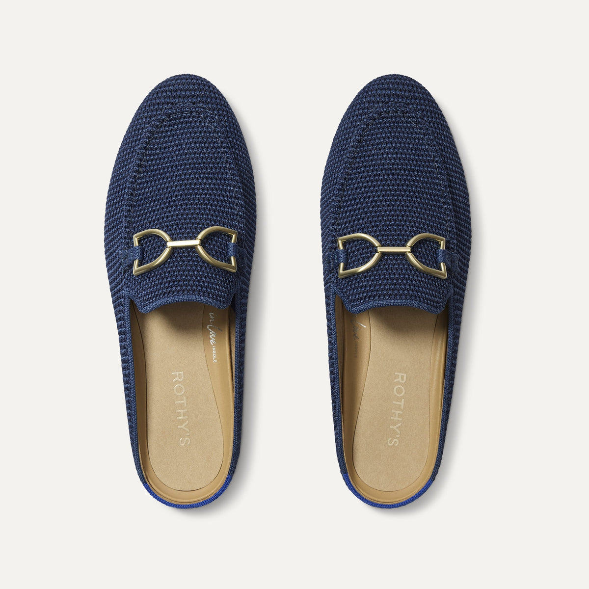 The Double Bit Loafer Mule in Blue Raffia-Knit | Rothys Women