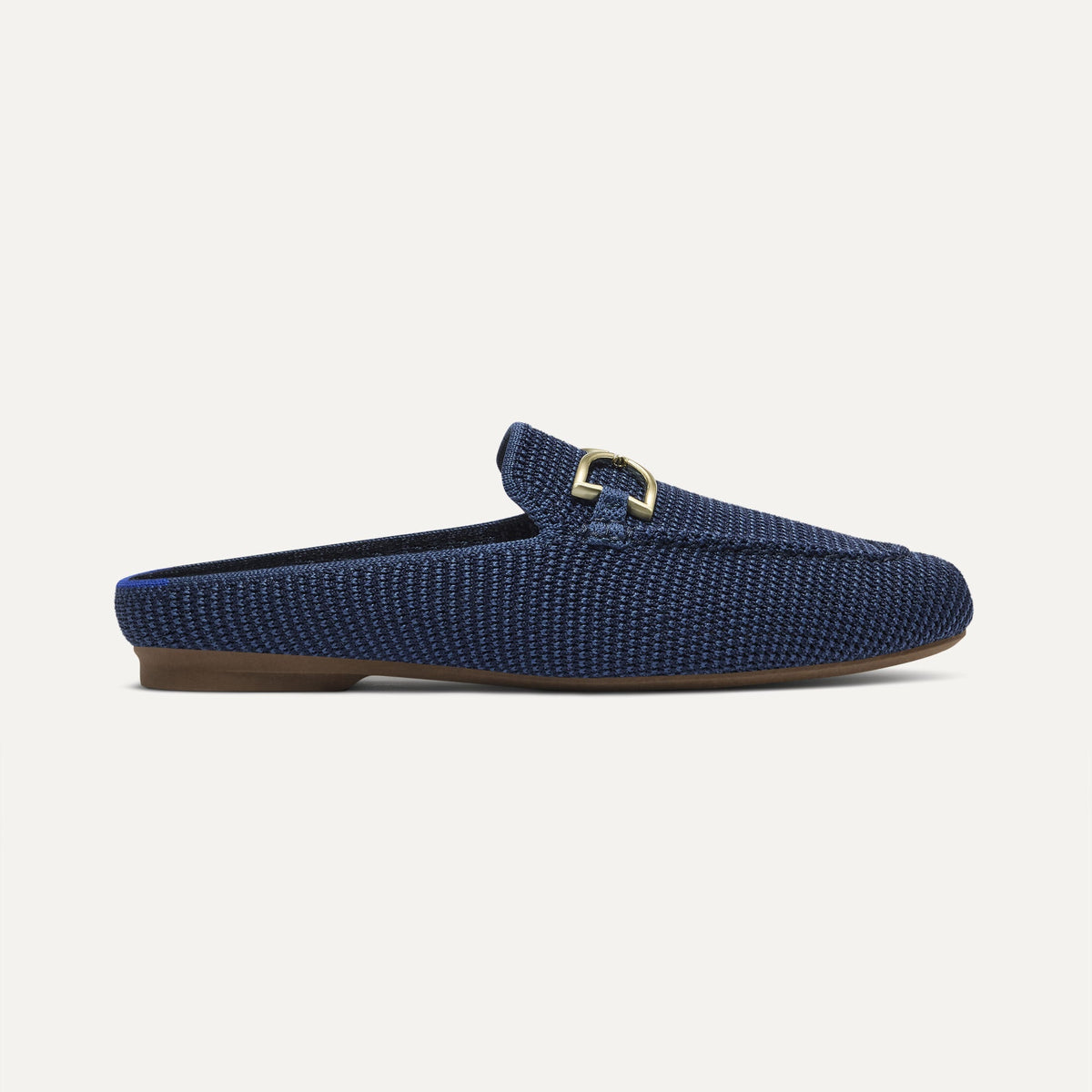 The Double Bit Loafer Mule in Blue Raffia-Knit | Rothys Women