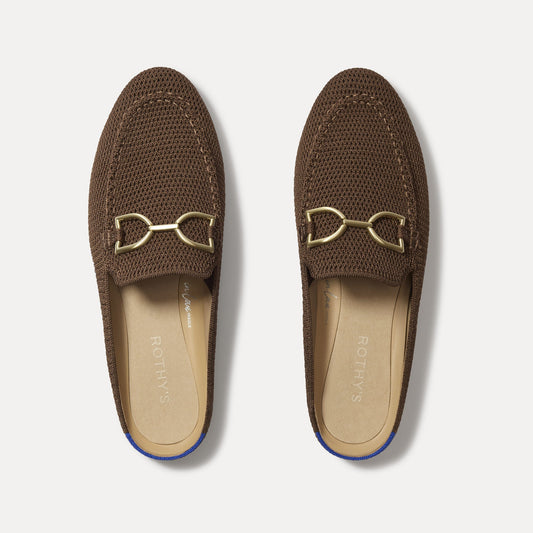 The Double Bit Loafer Mule in Cinnamon Raffia-Knit | Rothys Women