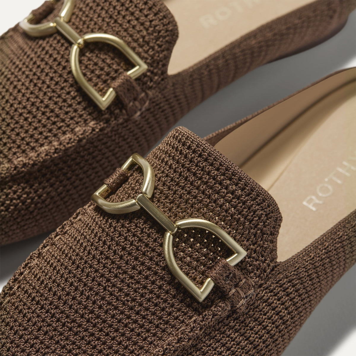 The Double Bit Loafer Mule in Cinnamon Raffia-Knit | Rothys Women