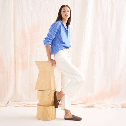 The Double Bit Loafer Mule in Cinnamon Raffia-Knit | Rothys Women