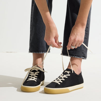 The Lace Up Sneaker in Black for Women | Rothys Women
