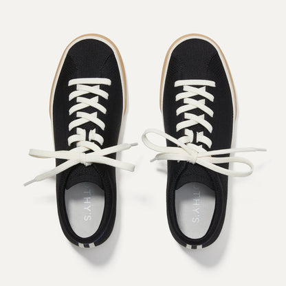 The Lace Up Sneaker in Black for Women | Rothys Women