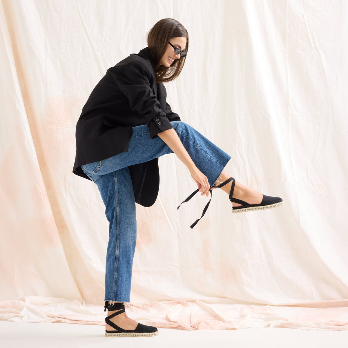 The D'Orsay Espadrille in Black | Rothys Women