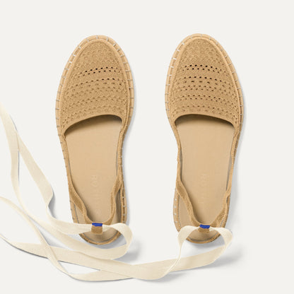 The D'Orsay Espadrille in Camel Crochet | Rothys Women