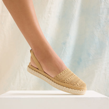 The D'Orsay Espadrille in Camel Crochet | Rothys Women
