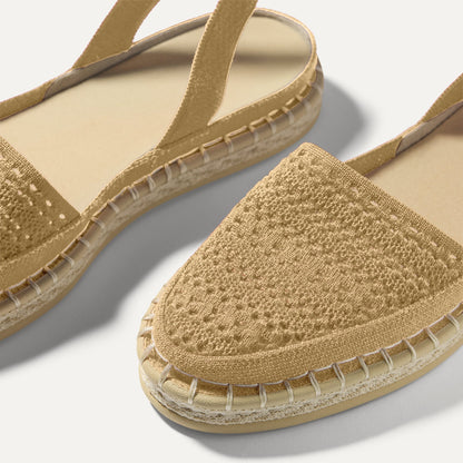 The D'Orsay Espadrille in Camel Crochet | Rothys Women