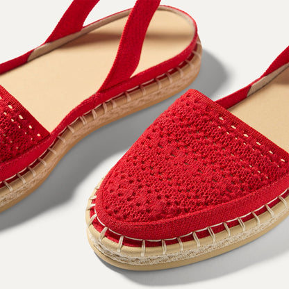 The D'Orsay Espadrille in Bright Red Crochet | Rothys Women