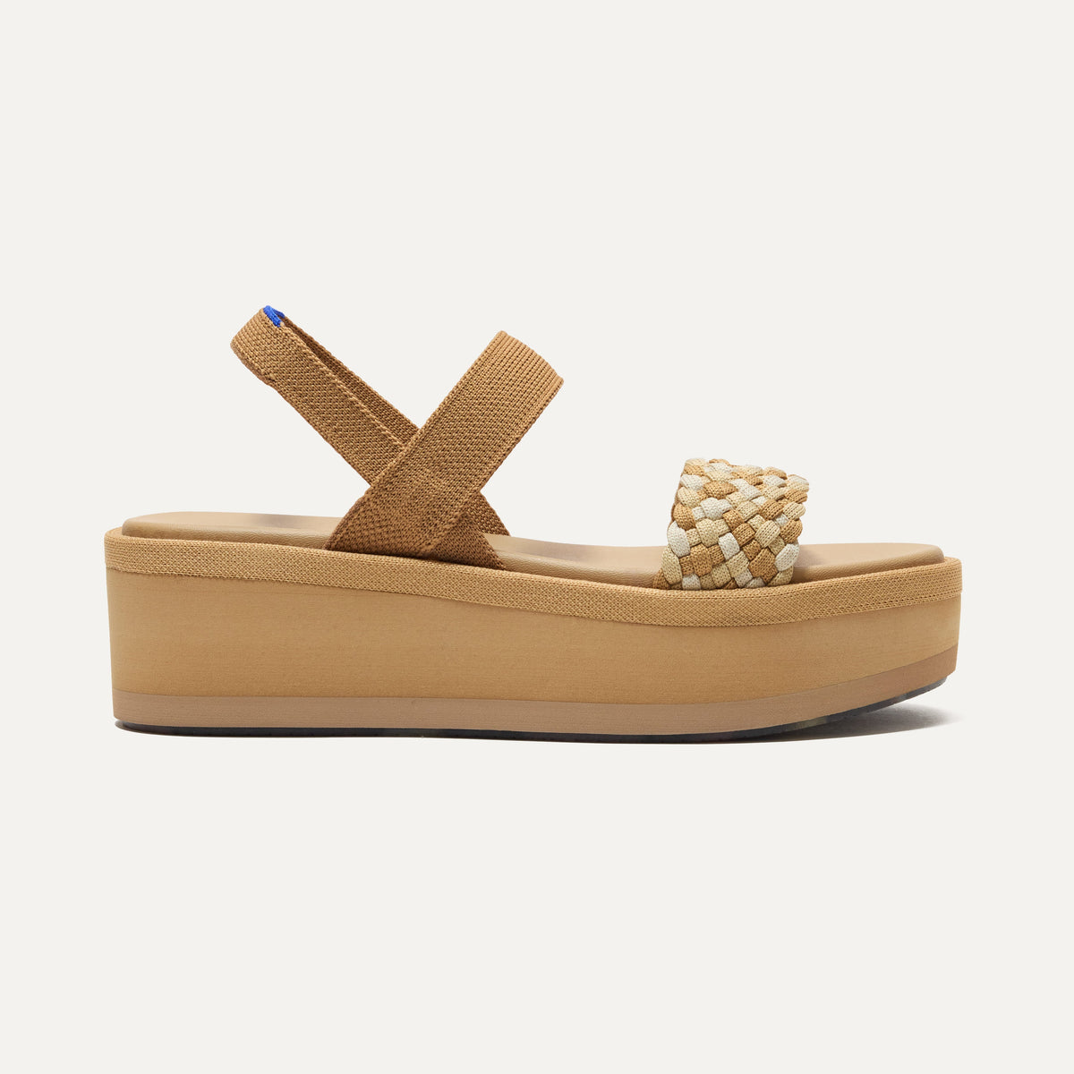 Women's Ankle Strap Platform Sandal in Beach Sand Woven | Rothys Women