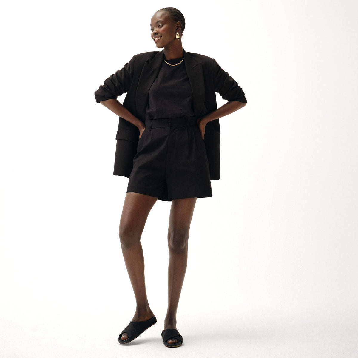 The Weekend Slide in Black | Rothys Women